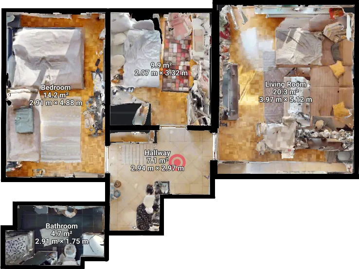 Digitalni 2D tlocrt skenirane nekretnine